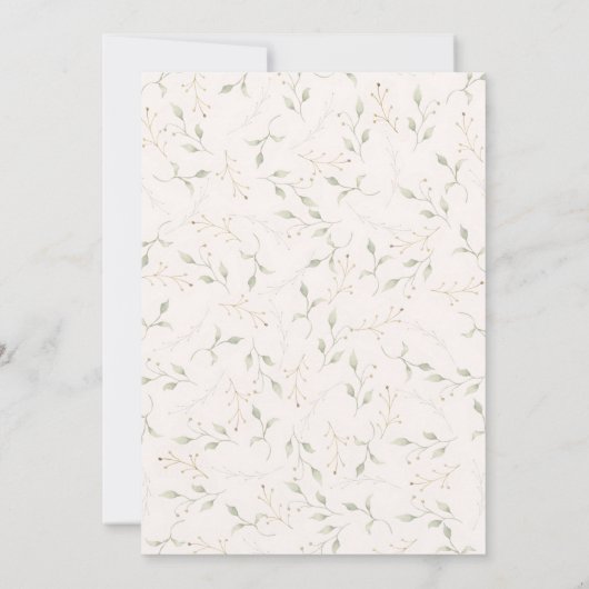 Invitation Baby shower de verdure cigogne (Dos)