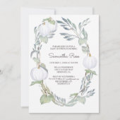 Invitation Baby shower de verdure CITROUILLE BLANC automne (Devant)