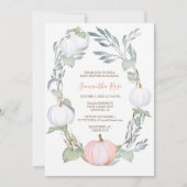 Invitation Baby shower de verdure CITROUILLE orange et blanc (Devant)