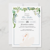 Invitation Baby shower de verdure dans le cygne (Devant)