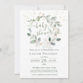 Invitation Baby shower de verdure d'aquarelle (Devant)