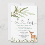 Invitation Baby shower de verdure de cerfs neutres selon le s (Devant)