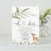 Invitation Baby shower de verdure de cerfs neutres selon le s (Debout devant)