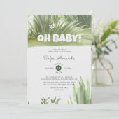 Invitation Baby shower de verdure de l'herbe boisée (Debout devant)