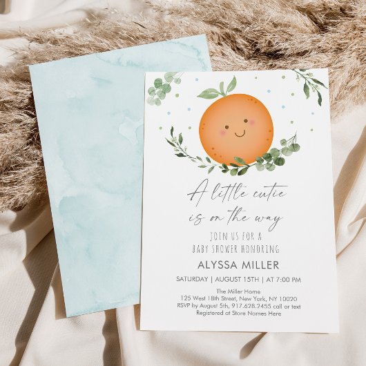 Invitation Baby shower de verdure de Little Cutie