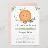 Invitation Baby shower de verdure de Little Cutie (Devant / Derrière)