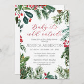 Invitation Baby shower de verdure de Noël (Devant / Derrière)