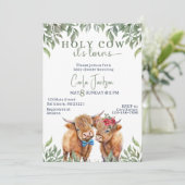 Invitation baby shower de verdure de vache de haute-terre jum (Debout devant)