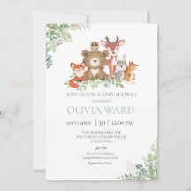 Invitation Baby shower de verdure des bois