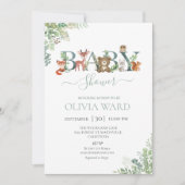Invitation Baby shower de verdure des bois (Devant)