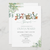 Invitation Baby shower de verdure des bois (Devant / Derrière)