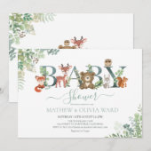 Invitation Baby shower de verdure des bois (Devant / Derrière)