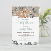 Invitation Baby shower de verdure des bois d'hiver (Debout devant)