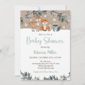 Invitation Baby shower de verdure des bois d'hiver (Devant)