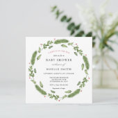 Invitation Baby shower de verdure d'hiver (Debout devant)