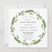 Invitation Baby shower de verdure d'hiver (Devant)