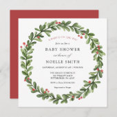 Invitation Baby shower de verdure d'hiver (Devant / Derrière)