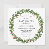 Invitation Baby shower de verdure d'hiver (Devant)