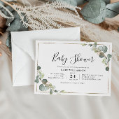 Invitation baby shower de verdure eucalyptus