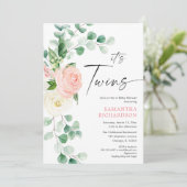 Invitation Baby shower de verdure fleurie printanière pour fi (Debout devant)