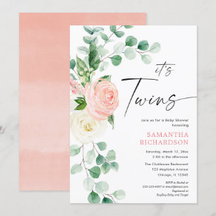 Invitation Baby shower de verdure fleurie printanière pour fi
