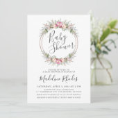 Invitation Baby shower de verdure Floral (Debout devant)