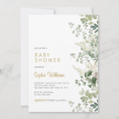 Invitation Baby shower de verdure forestière (Devant)