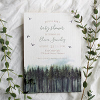 Invitation Baby shower de verdure forestière