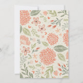 Invitation Baby shower de verdure rose floral (Dos)