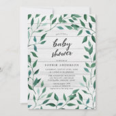 Invitation Baby shower de verdure rustique (Devant)