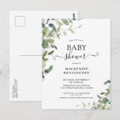Invitation Baby shower de verdure rustique (Devant / Derrière)