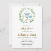 Invitation Baby shower de verdure rustique (Devant)