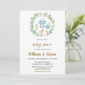 Invitation Baby shower de verdure rustique (Debout devant)