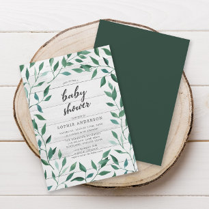 Invitation Baby shower de verdure rustique
