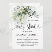 Invitation Baby shower de verdure succulent à l'Eucalyptus (Devant / Derrière)