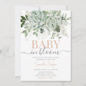 Invitation Baby shower de verdure Succulents (Devant)