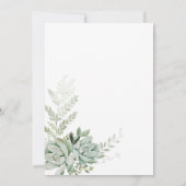 Invitation Baby shower de verdure Succulents (Dos)