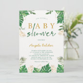 Invitation Baby shower de verdure tropicale (Debout devant)