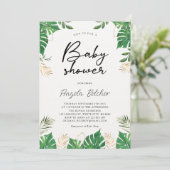 Invitation Baby shower de verdure tropicale (Debout devant)
