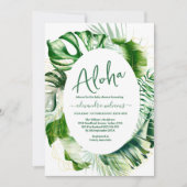 Invitation Baby shower de verdure tropicale hawaïenne (Devant)