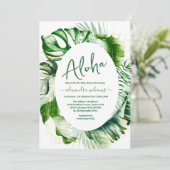 Invitation Baby shower de verdure tropicale hawaïenne (Debout devant)