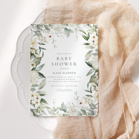 Invitation Baby shower de verdure végétale neutre pour les ho