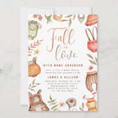 Invitation Baby shower de vêtements Boho Fall in Love (Devant)