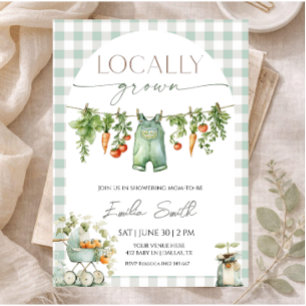 Invitation Baby Shower de vêtements cultivés localement