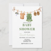 Invitation Baby shower de vêtements pour bébé écos (Devant)