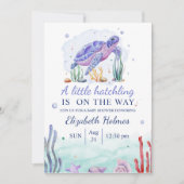 Invitation Baby shower de Vie marine Turtoise Aquarelle Invit (Devant)