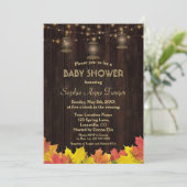 Invitation Baby shower de vieilles lanternes en bois (Debout devant)