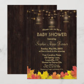 Invitation Baby shower de vieilles lanternes en bois (Devant / Derrière)