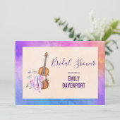 Invitation Baby Shower de Violon, Chaussures de Ballet et Pap (Debout devant)