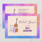 Invitation Baby Shower de Violon, Chaussures de Ballet et Pap (Devant / Derrière)